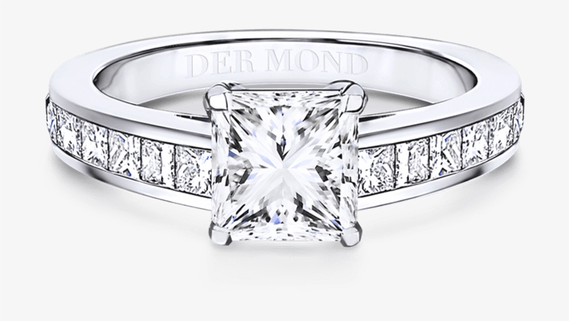 Diamond Band Princess Cut - Pre-engagement Ring, transparent png