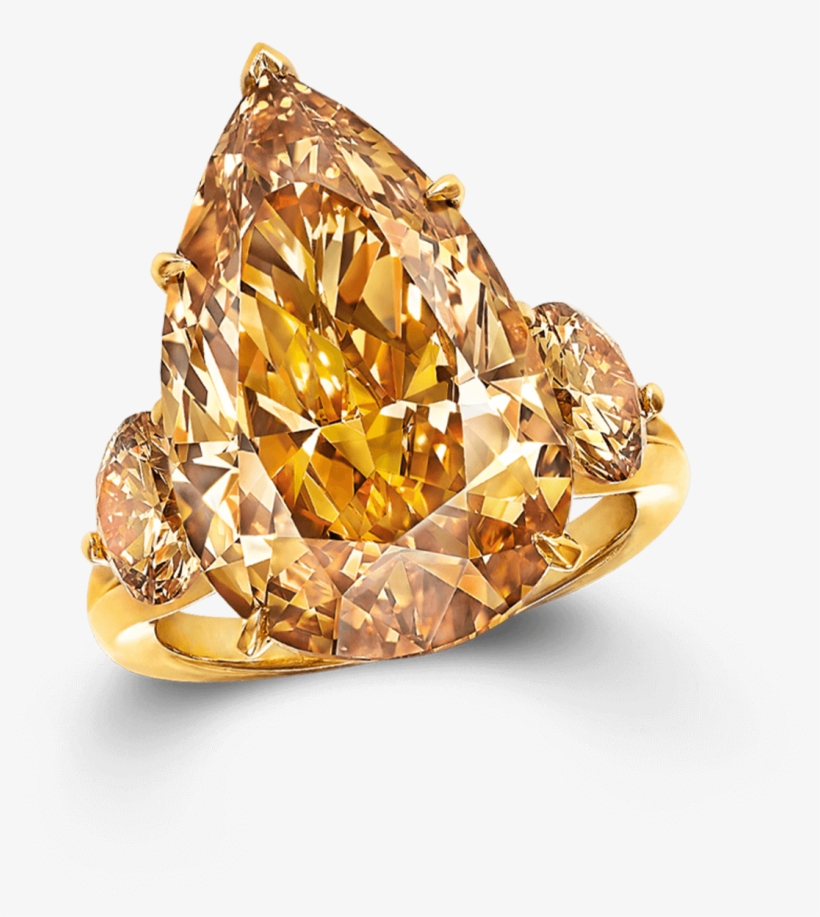 A Graff Pear Shape Orange Yellow Diamond Ring - Graff Orange Diamond, transparent png