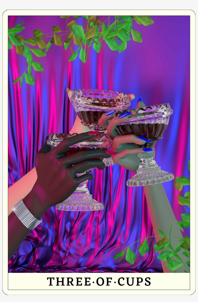 The Three Of Cups Tarot Card Represents Friendship - Picture Frame, transparent png