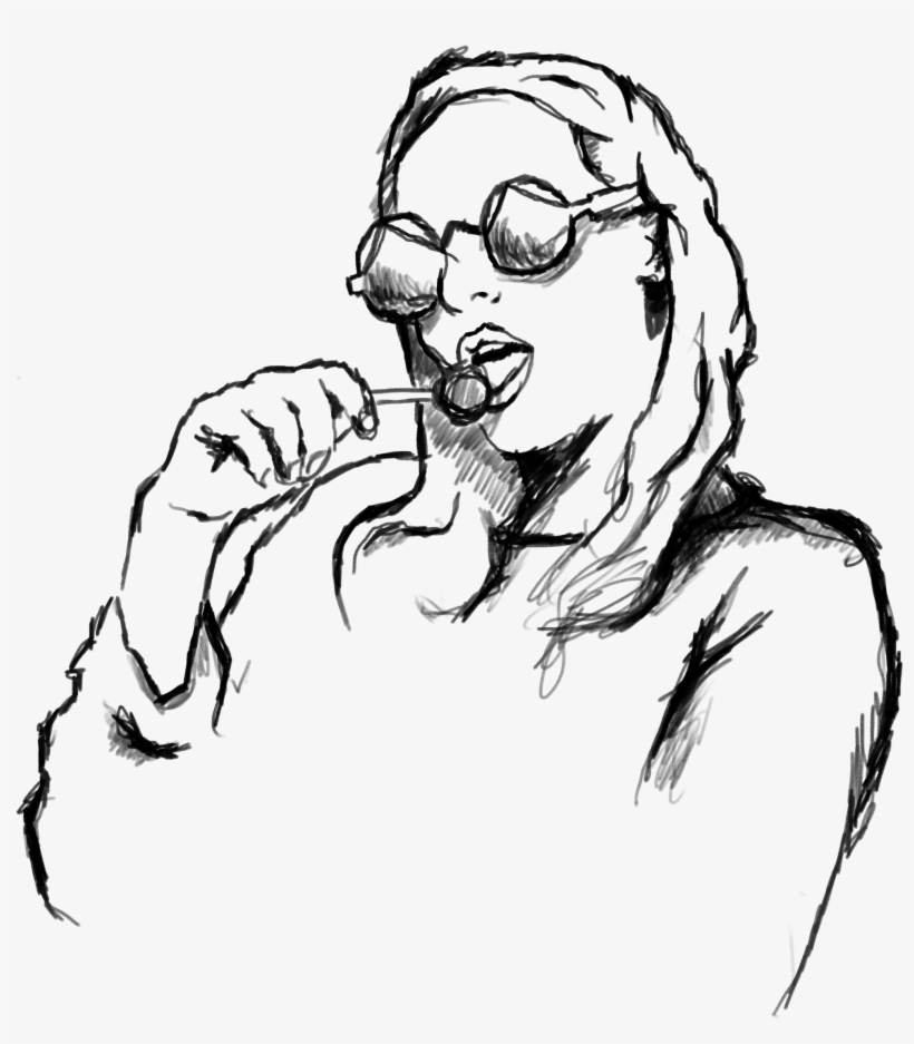 Of A Girl With A Lollipop - Sketch, transparent png