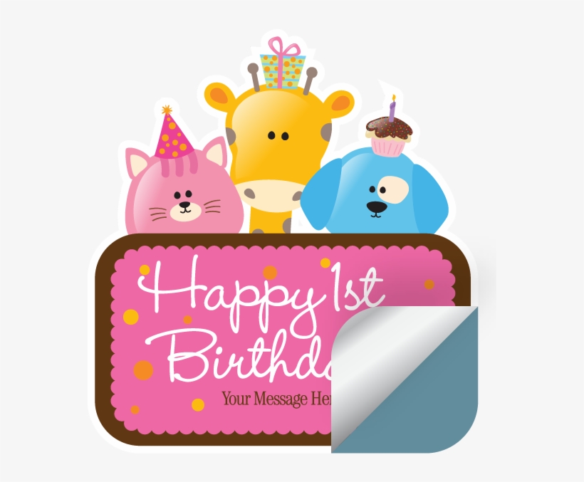 Impressão De Etiquetas Adesivas Rotulo Adesivo - Happy 1st Birthday Text, transparent png