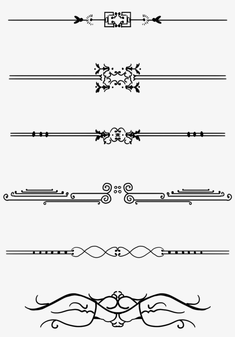 Patrón Línea Divisoria Borde Retro Png Y Psd - Line Art, transparent png