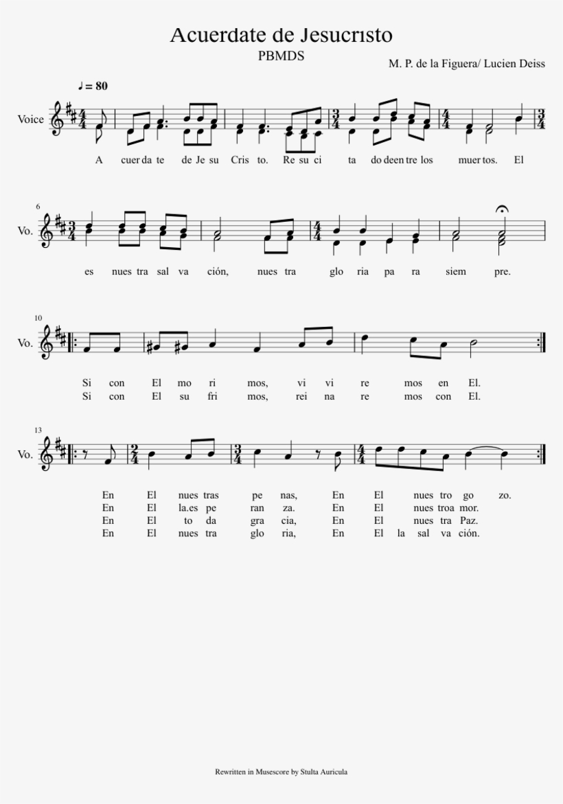 Acuerdate De Jesucristo Sheet Music For Voice Download - Beatles Only A Northern Song Chords, transparent png