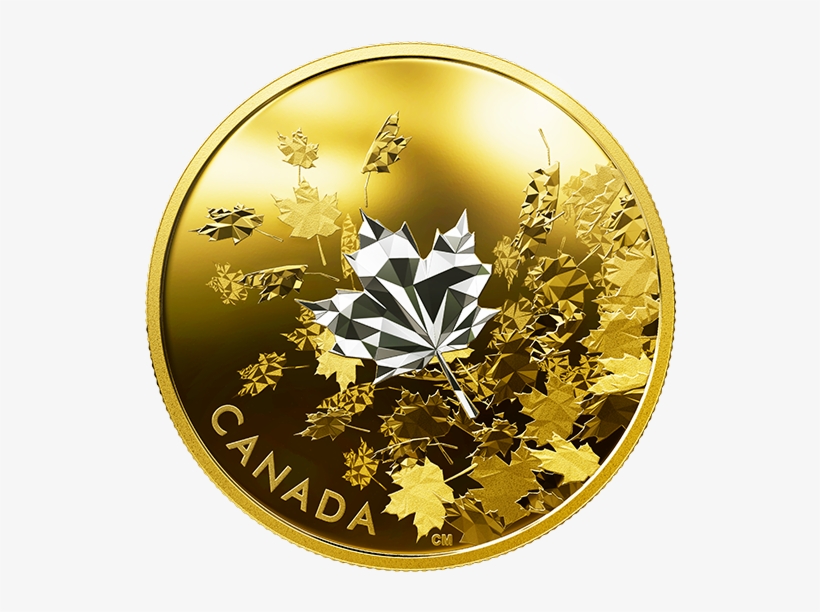 2017 3oz Canada Whispering Maple Leaves - Canada 2017 Whispering Maple Leaves Gold Plated Pure, transparent png