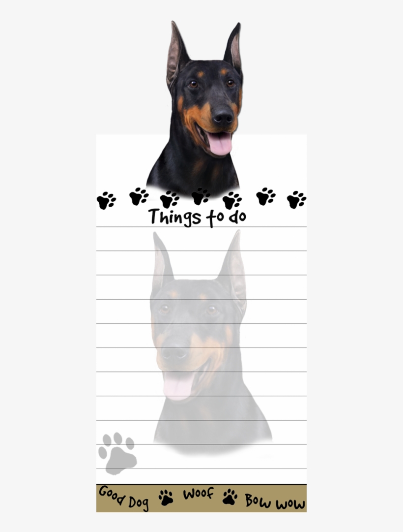 Doberman - Magnetic List Pads" Uniquely Shaped Sticky Notepad, transparent png