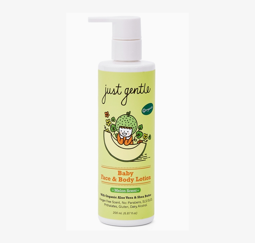 Just Gentle Organic Baby Face & Body Lotion 200ml - Liquid Hand Soap, transparent png