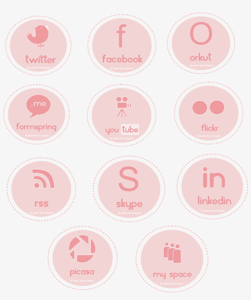 Icones De Redes Sociais Fofos, transparent png