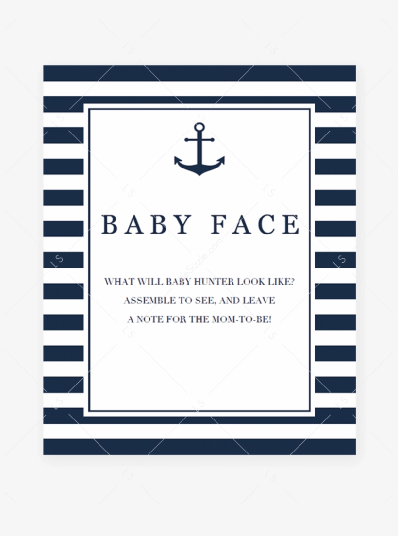 Boy Baby Shower Baby Face Game Printable By Littlesizzle - Baby Shower Advice Sign, transparent png