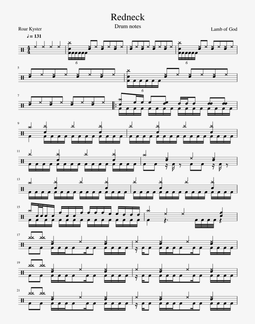 Redneck By Lamb Of God - Black Sabbath Paranoid Score, transparent png