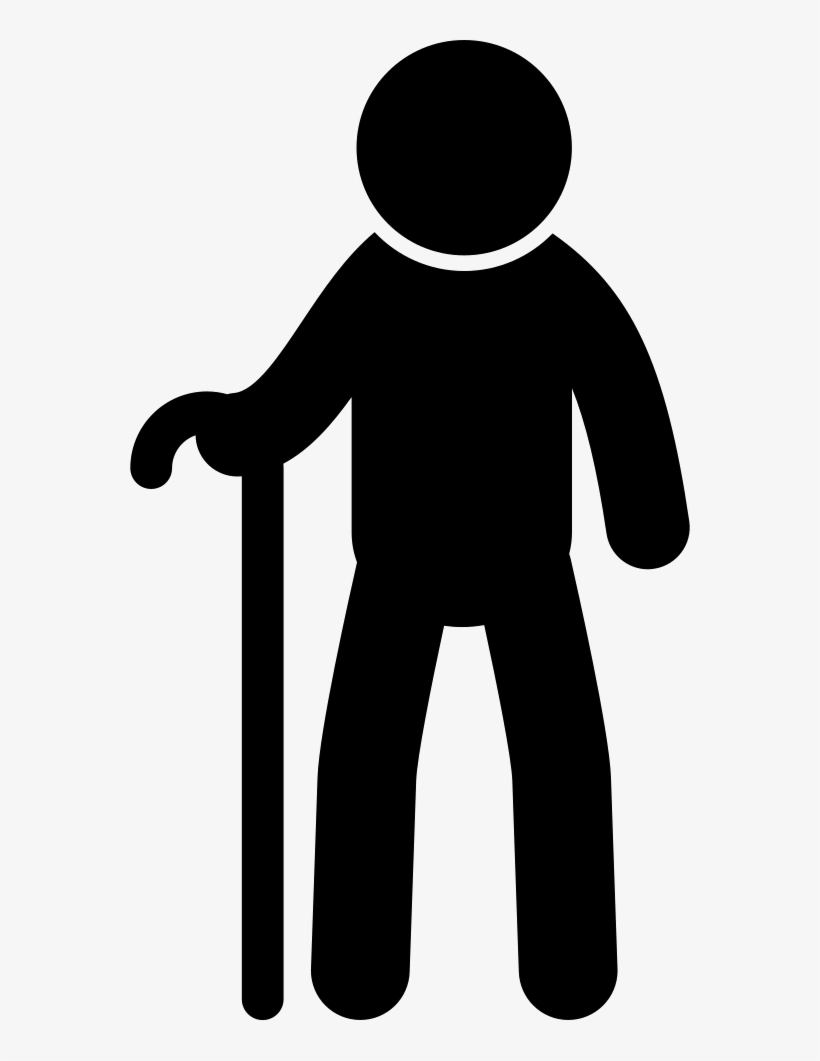 Old Man From Frontal View With A Cane Comments - Icono Anciano Png, transparent png