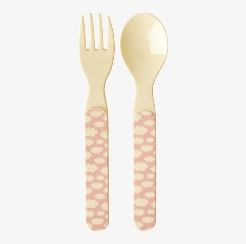 Rice,spoon And Fork Set With Cloud Print Collection, - Cutlery, transparent png
