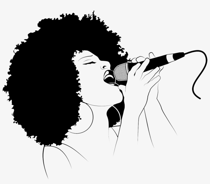 Menu - Black Woman Singing Silhouette, transparent png