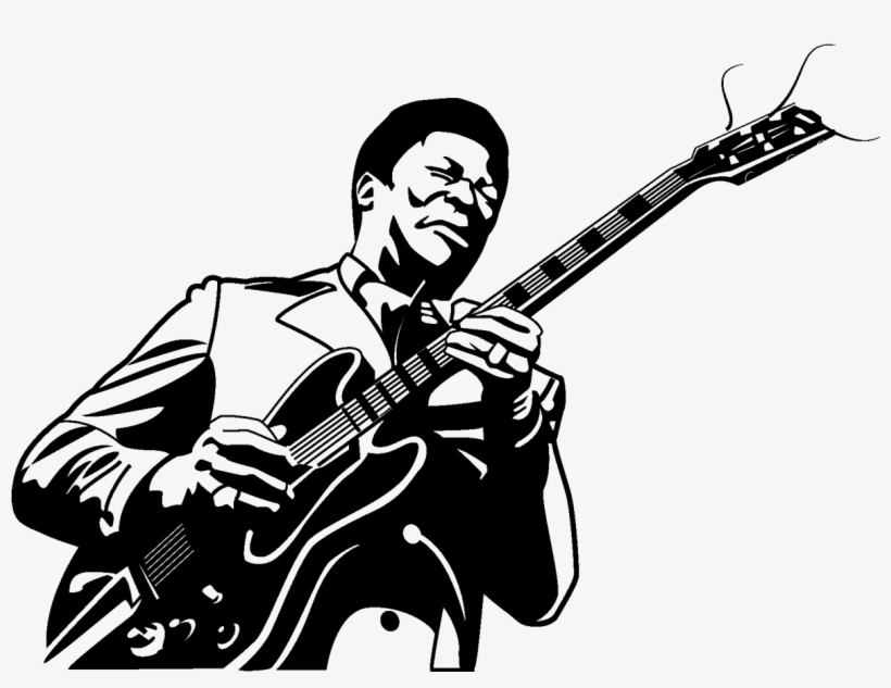 Musician Singer Blues Drawing Silhouette Transprent - Bb King Vector Art, transparent png