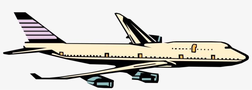 Vector Illustration Of Commercial 747 Airplane Boeing - Monoplane, transparent png