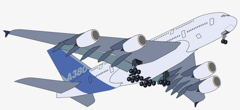 Airbus Airplane Plane - Airbus A380 Clipart, transparent png