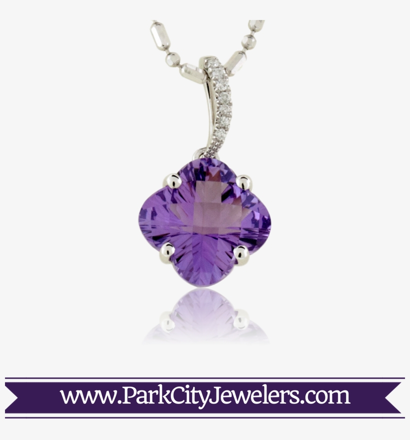 Amethyst Flower And Diamond Necklace - Gold Ring Colour Stone, transparent png