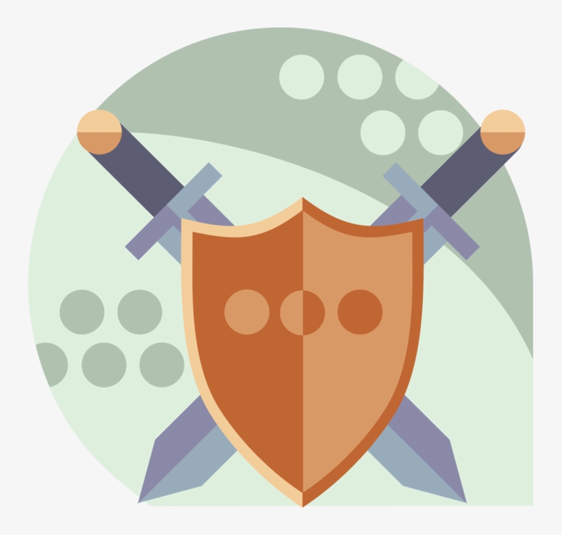 Vector Illustration Of Medieval Weapon Swords And Shield, transparent png