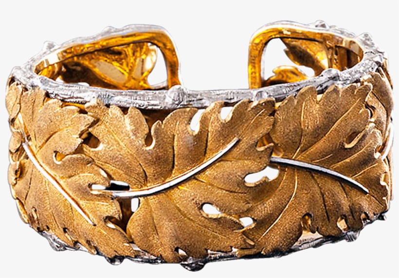 Buccellati Two-tone Gold Leaf Cuff Bracelet - Bracelet, transparent png