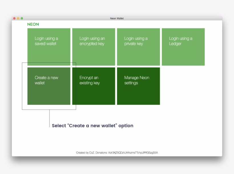 Create A New Neo Address Wallet With Neon Wallet - Diagram, transparent png