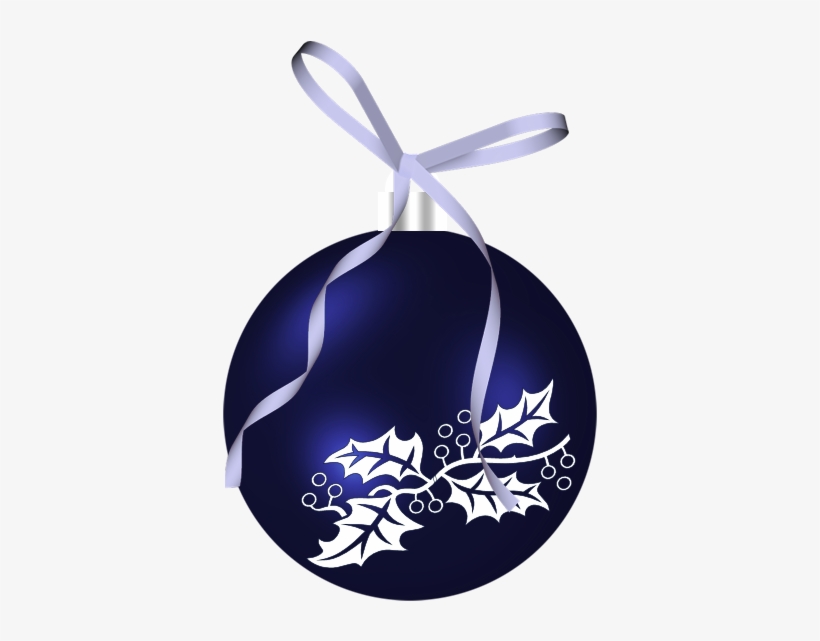Blue And White Hanging Christmas - Blue Christmas Ball Transparent Background Png, transparent png