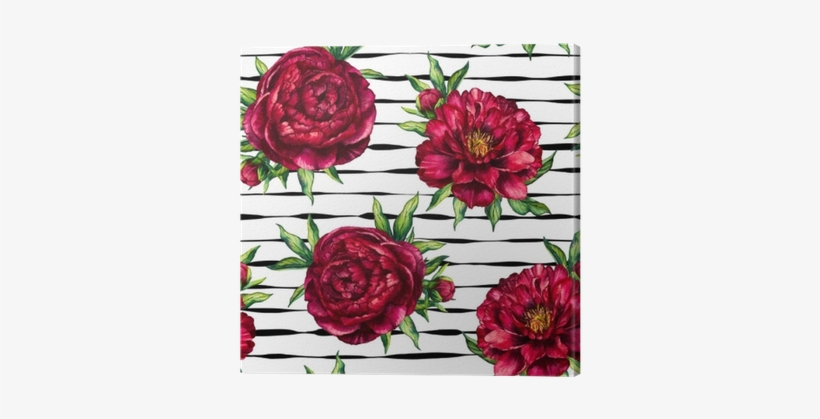 Seamless Pattern Watercolor Flower Peony Marsala On - Fundo Floral Vermelho Para Convite, transparent png