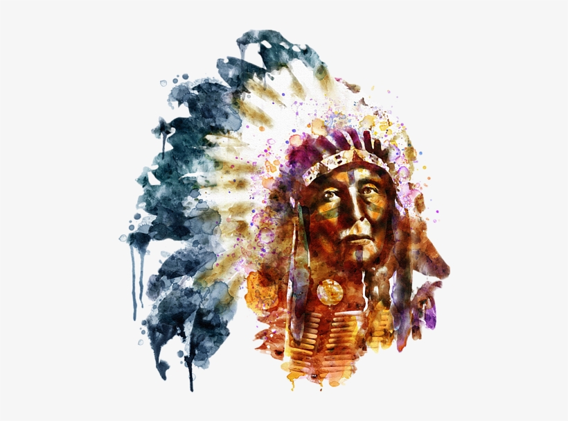 Bleed Area May Not Be Visible - American Indian Watercolor Paintings, transparent png