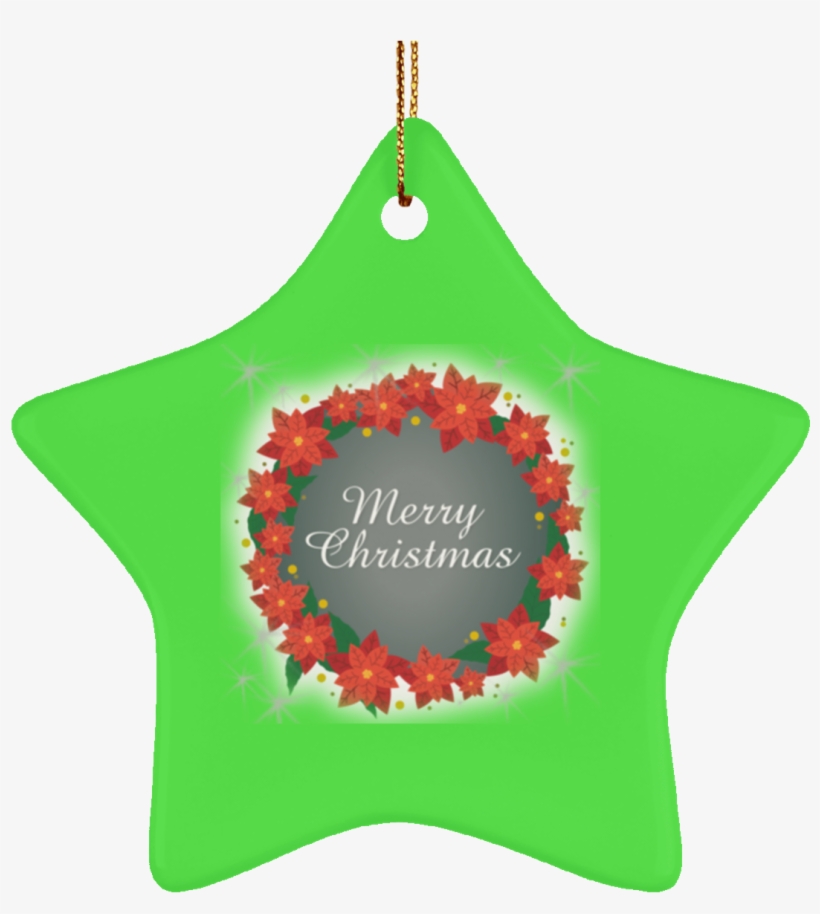 Poinsettia Festive Christmas Tree Decoration New Hanging - Merry Christmas-poinsettias-ribbons-custom Card, transparent png