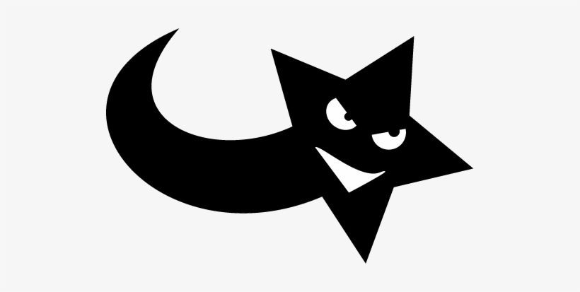 Evil Png Clipart - Shooting Star Logo Black And White, transparent png