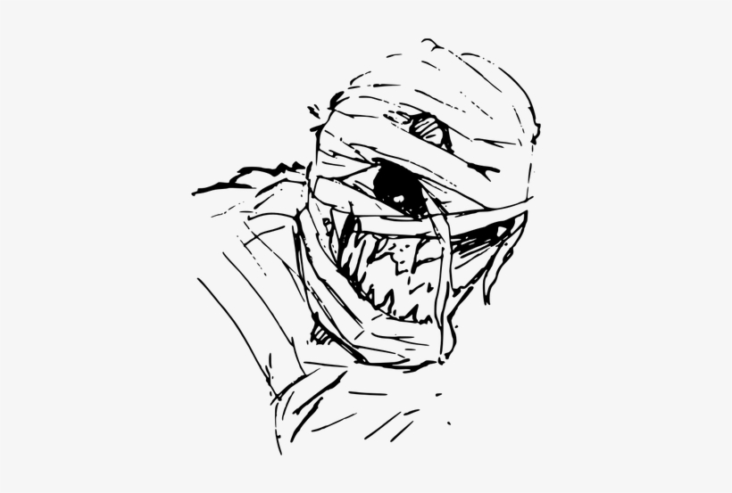 Snakeskin Drawing Evil Clip Art Transparent Download - Mummy Drawing, transparent png