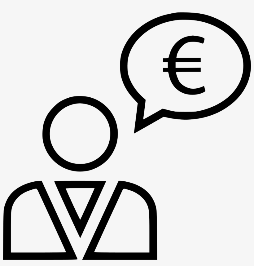 Business Man Talking Thinking Money Euro Currency Comments - Portable Network Graphics, transparent png