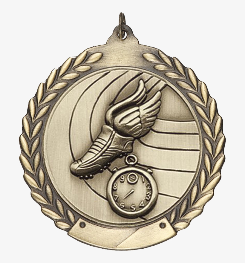 75 Inch Die Struck Medal For Track & Field Events - 1-3/4 Inch Track Die Cast Medal In Antique Gold, Silver, transparent png
