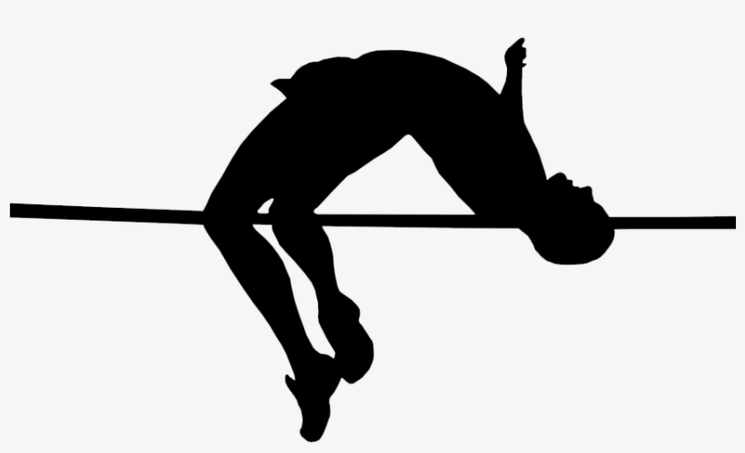 Graphic Black And White Library High Jump Png Black - Track And Field High Jump Clipart, transparent png