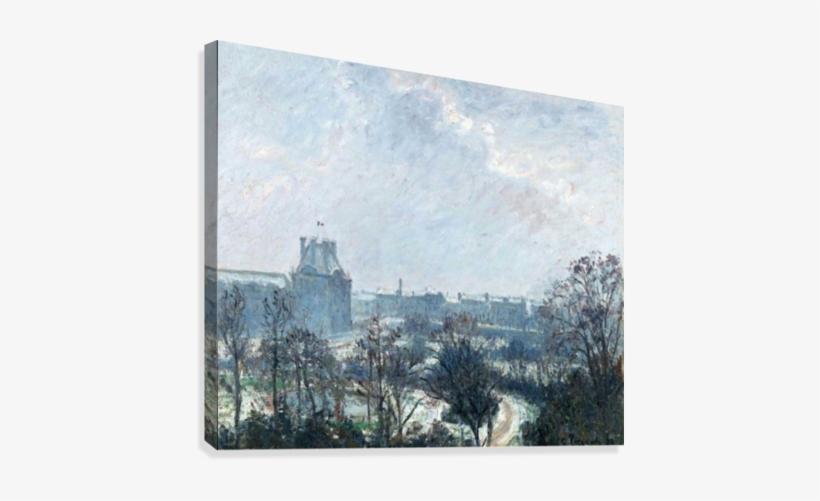 The Garden Of Tuileries And Pavilion De Flore, Snow - Garden Of The Louvre Snow Effect By Camille Pissarro, transparent png