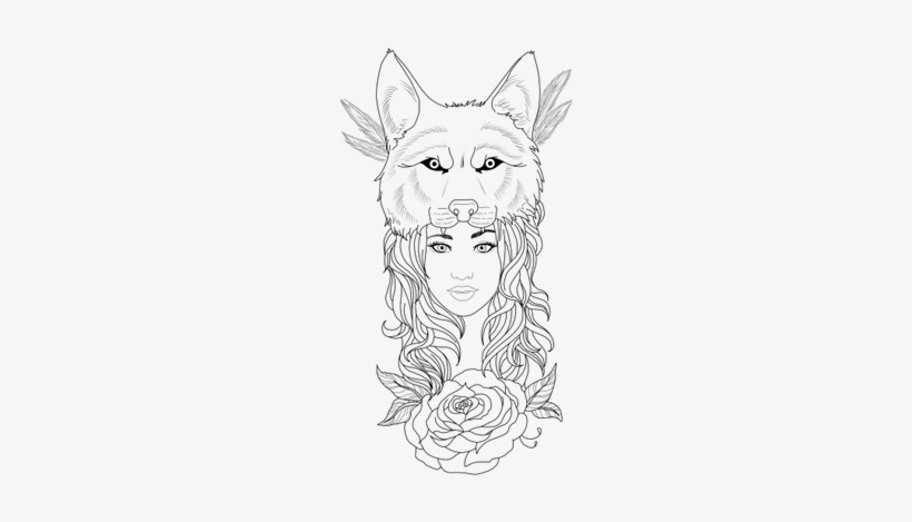 Cross Tattoo Transparent Png - Tatuajes De Mujer Lobo, transparent png