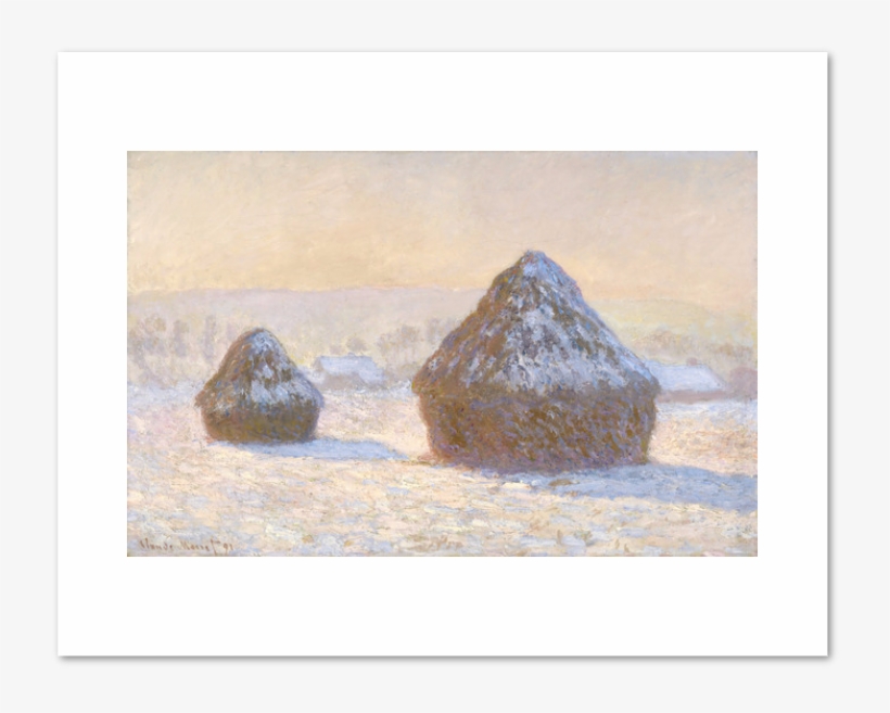Wheatstacks, Snow Effect, Morning - Claude Monet Haystacks Snow Effect, transparent png
