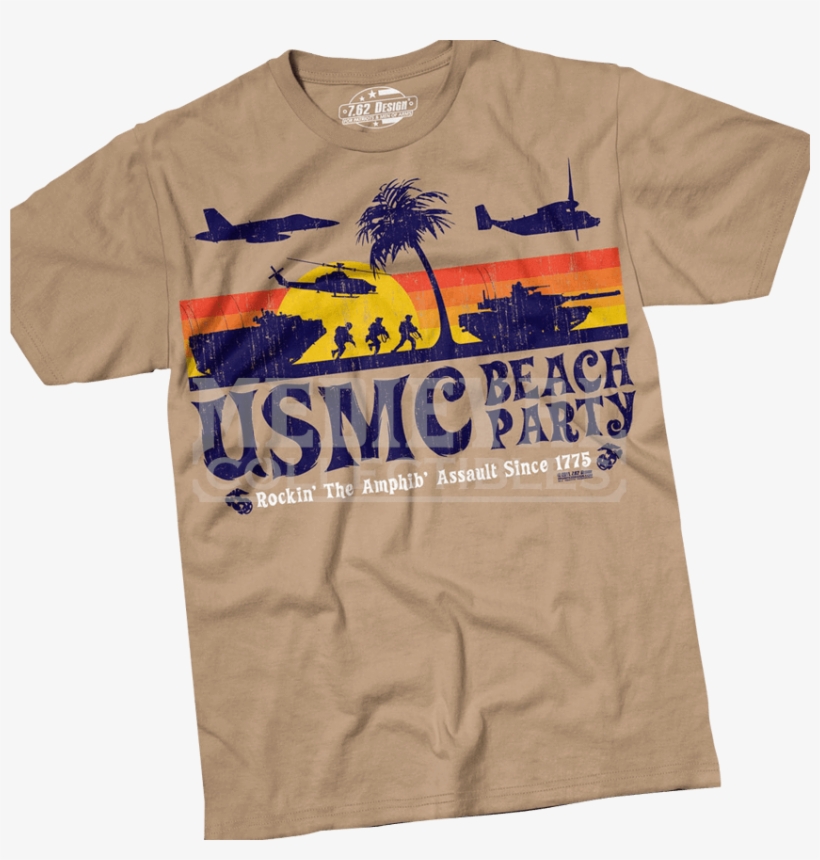 7.62 Designs Usmc Beach Party Shirt Rockin Marines, transparent png