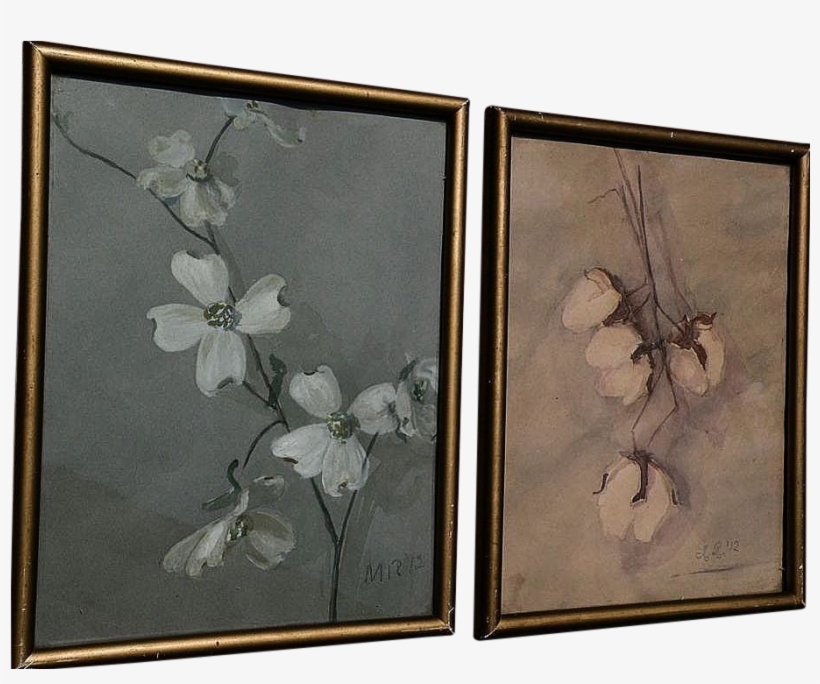 Southern Art Pair Of 1912 Signed Watercolor Paintings - Watercolor Painting, transparent png