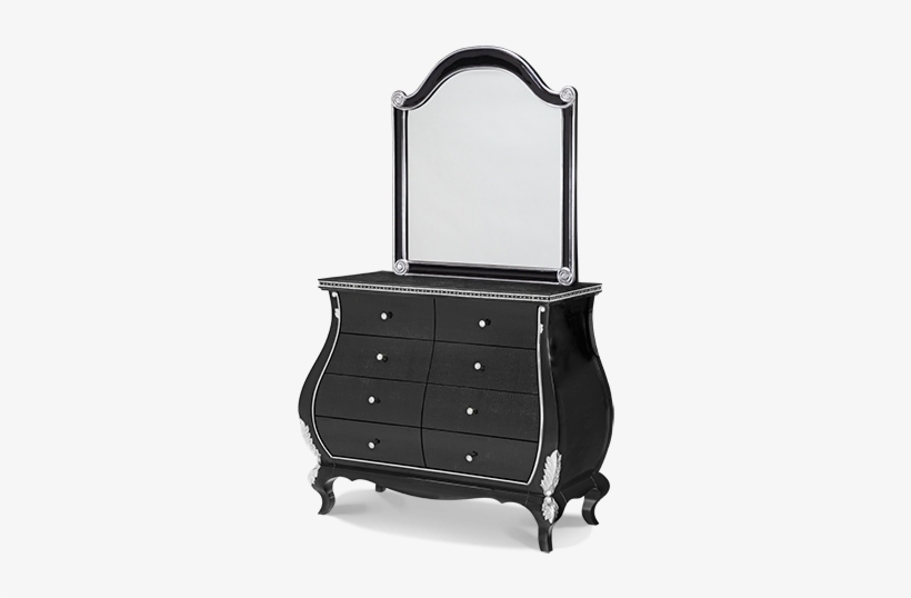 Amini Black Iguana Bombe Chest And Mirror - Aico Hollywood Swank Bombe Chest And Mirror, transparent png
