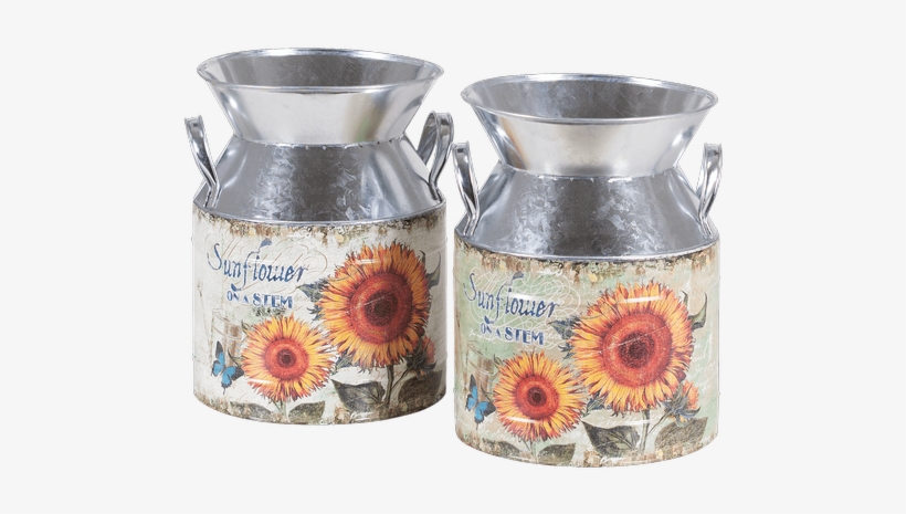 Metal Vintage Sunflower Milk Jug - Jug, transparent png