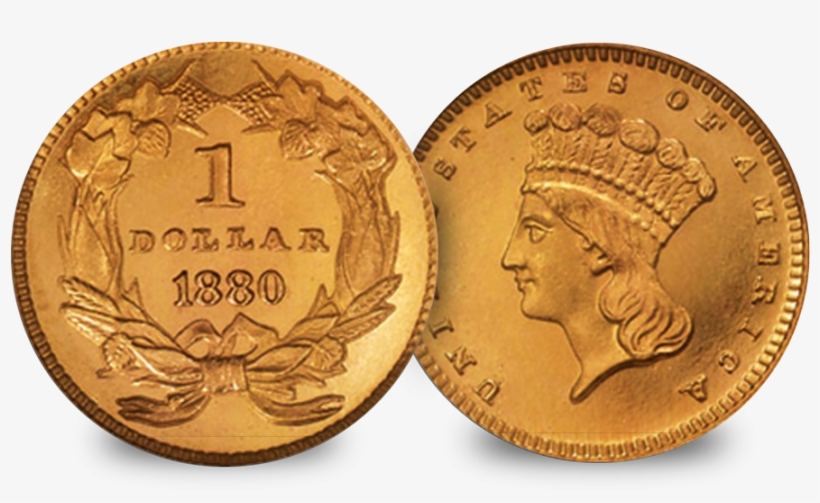 A Set Of Historic, Highly Collectable Gold Dollar Coins - Gold Dollar, transparent png