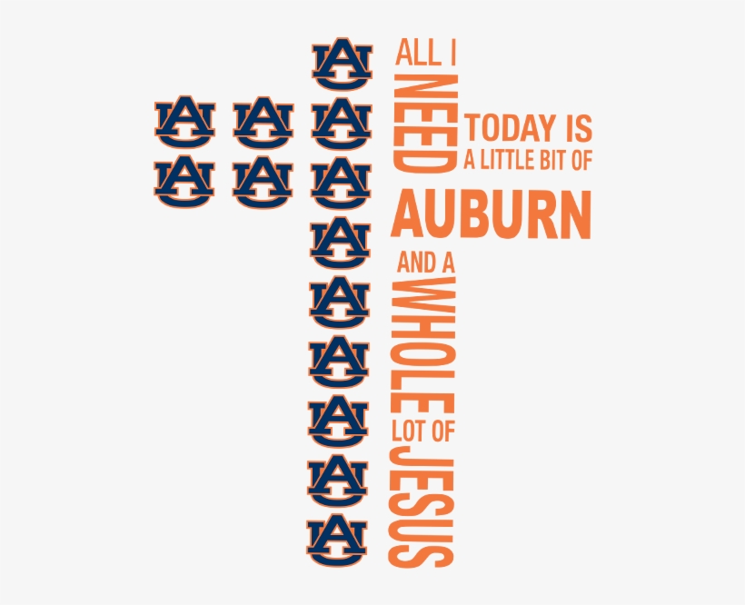 All I Need Little Auburn & Lot Jesus Cross Png & Svg - Sports Coverage Ncaa Auburn Tigers Sheet Set Queen, transparent png