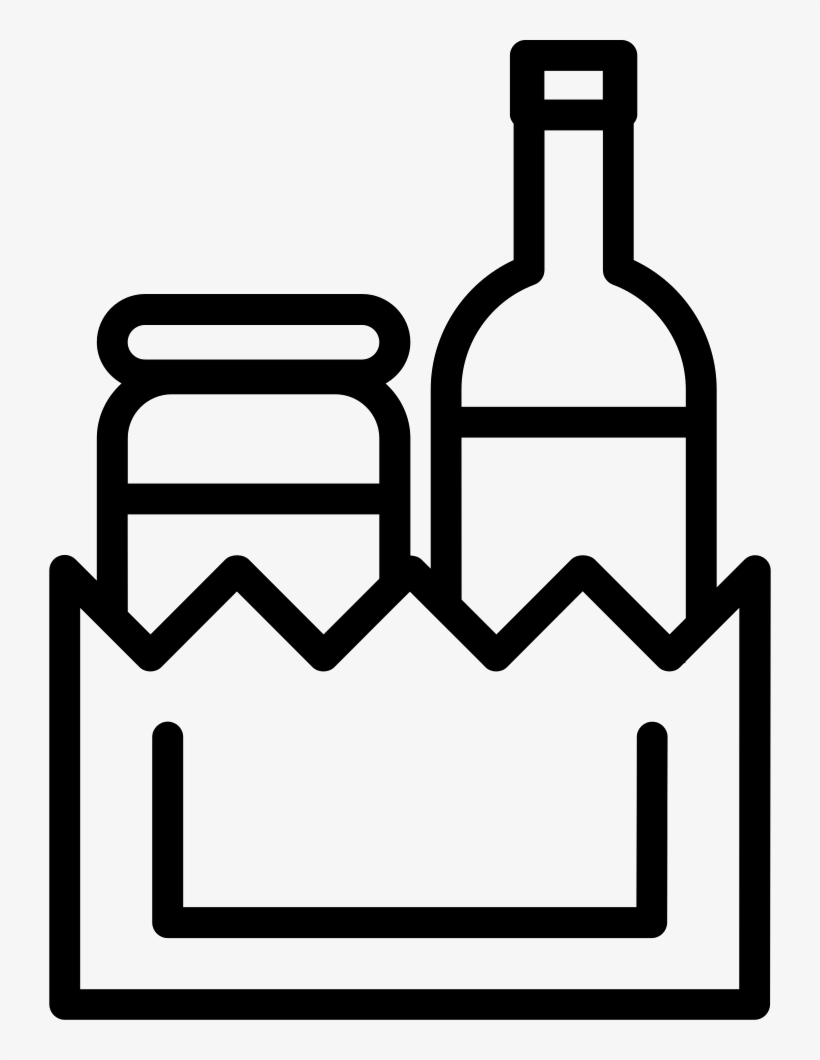 Condiments Inside A Grocery Paper Bag Comments - Groceries Vector Icon, transparent png