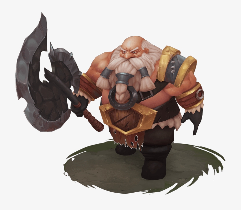 Hand Painted Battle Dwarf With Axe - Paint 3d Low Poly, transparent png
