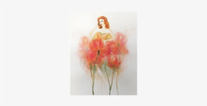 Woman Portrait - Watercolor Painting, transparent png