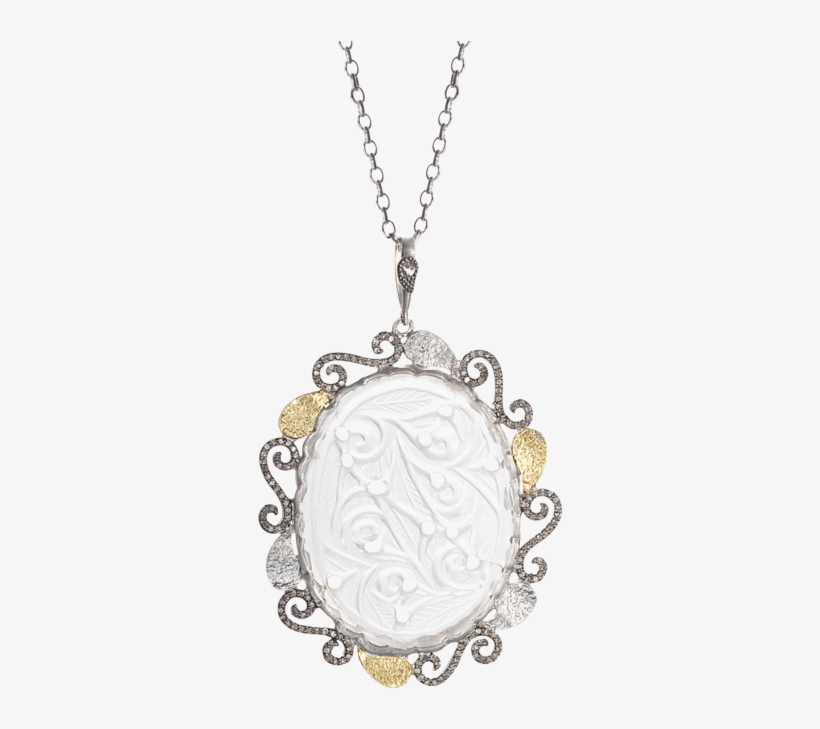 Sterling Silver Pendant With Crystal And Gold Leaf - Locket, transparent png