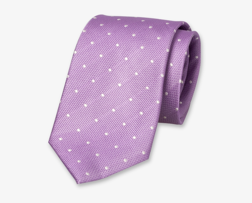 Lilac Tie With White Dots - Polka Dot, transparent png