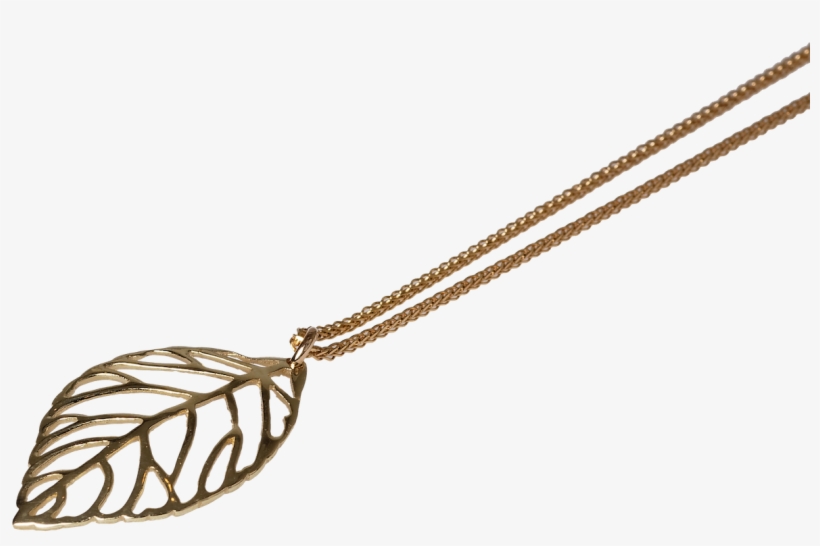 Yellow Gold Leaf Necklace - Necklace, transparent png