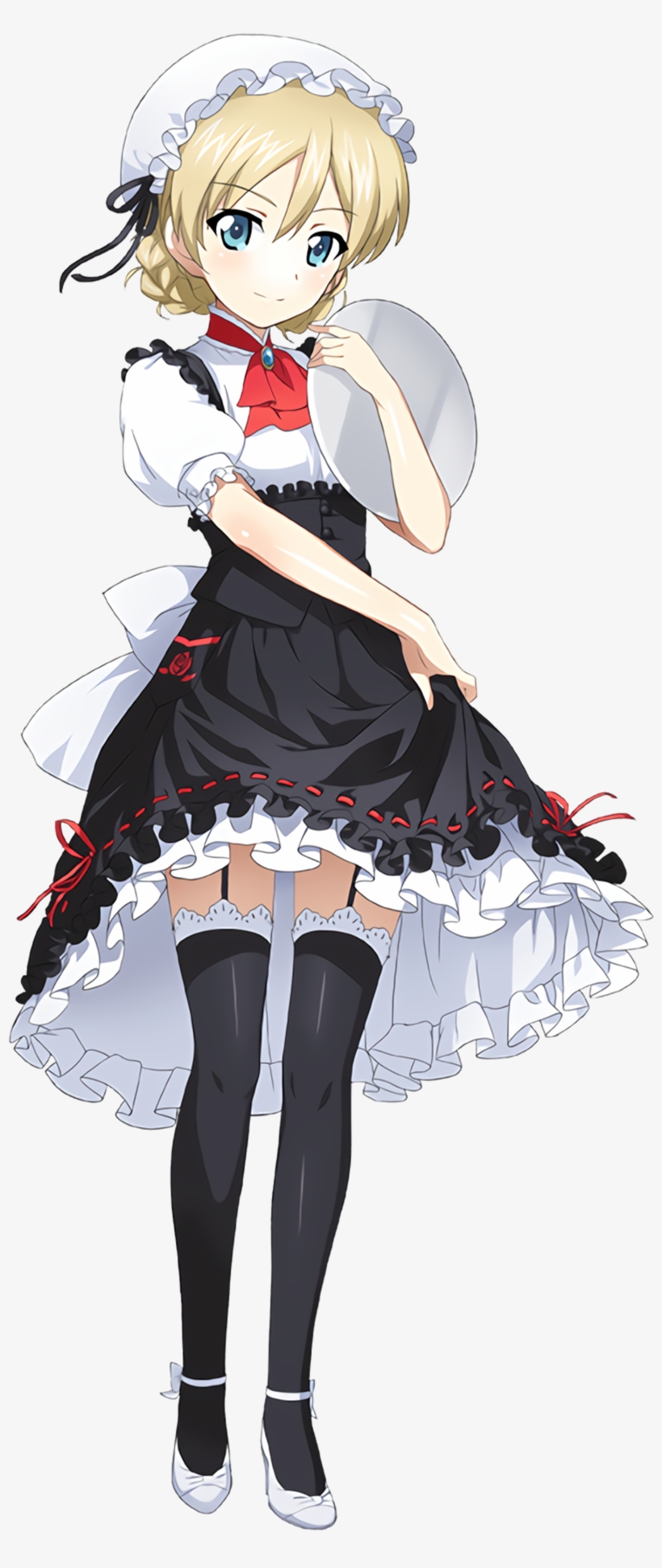 Girls Und Panzer Heels Skirt Lift Stockings Thighhighs - ガル パン アプリ Png, transparent png