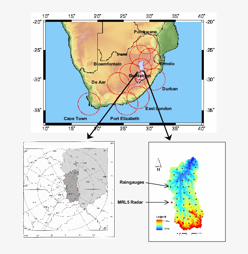Map Of South Africa Illustrating The Weather Radar - Atlas, transparent png