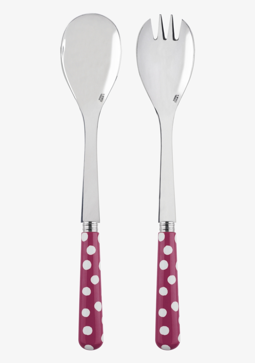 White Dots Fuschia Salad Set 2 Pcs - Polka Dot, transparent png